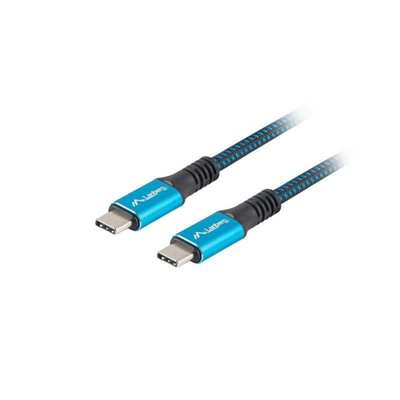 Câble USB-C Lanberg CA-cmcm-45CU-0005-BK Bleu Noir 50 cm (1 Unité) - Image 1