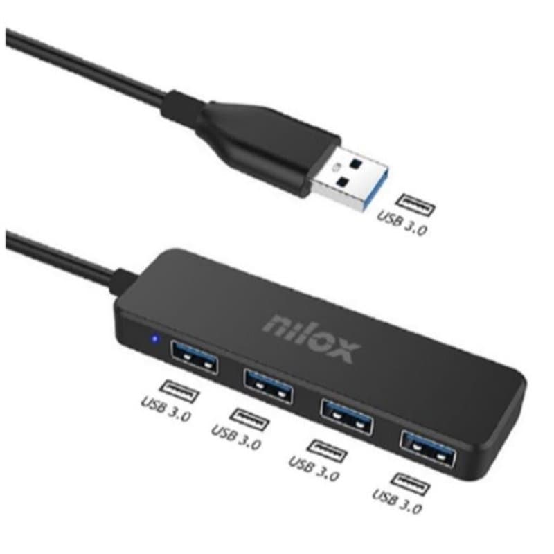 Hub USB 4 Ports Nilox NXHUB402 Noir - Image 1