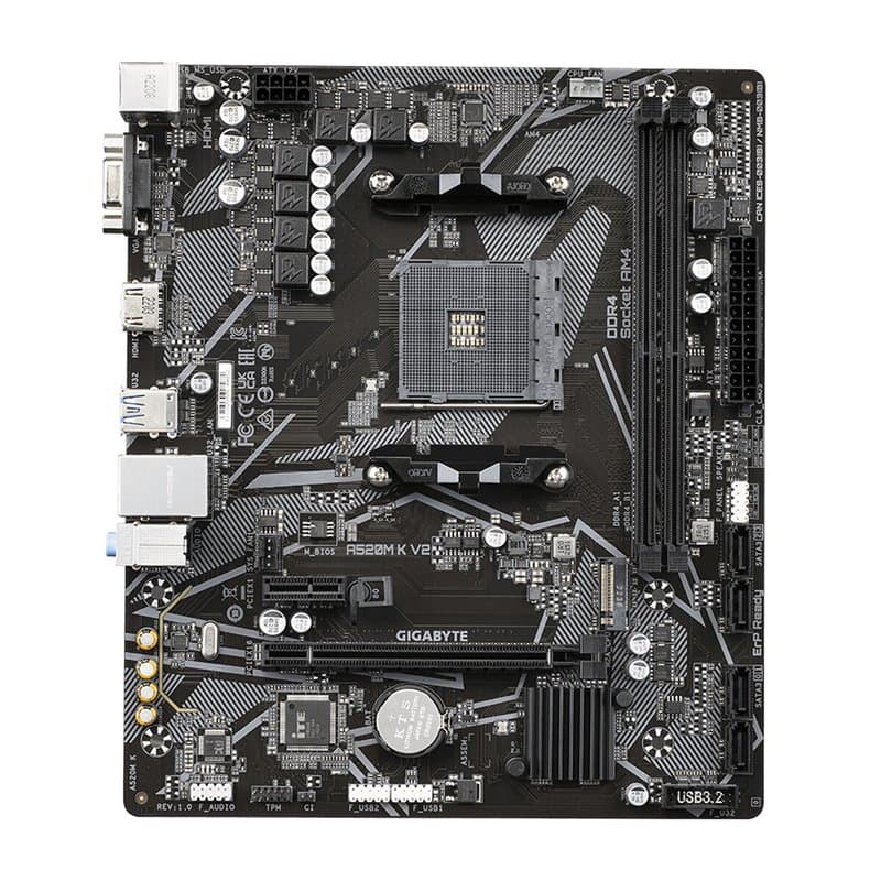 Gigabyte A520M K V2 carte mère AMD A520 Emplacement AM4 micro ATX - Image 1