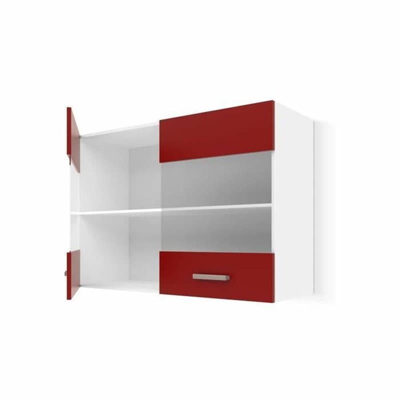 Meuble de cuisine Rouge PVC Verre Plastique Mélamine 80 x 31 x 55 cm - Image 1