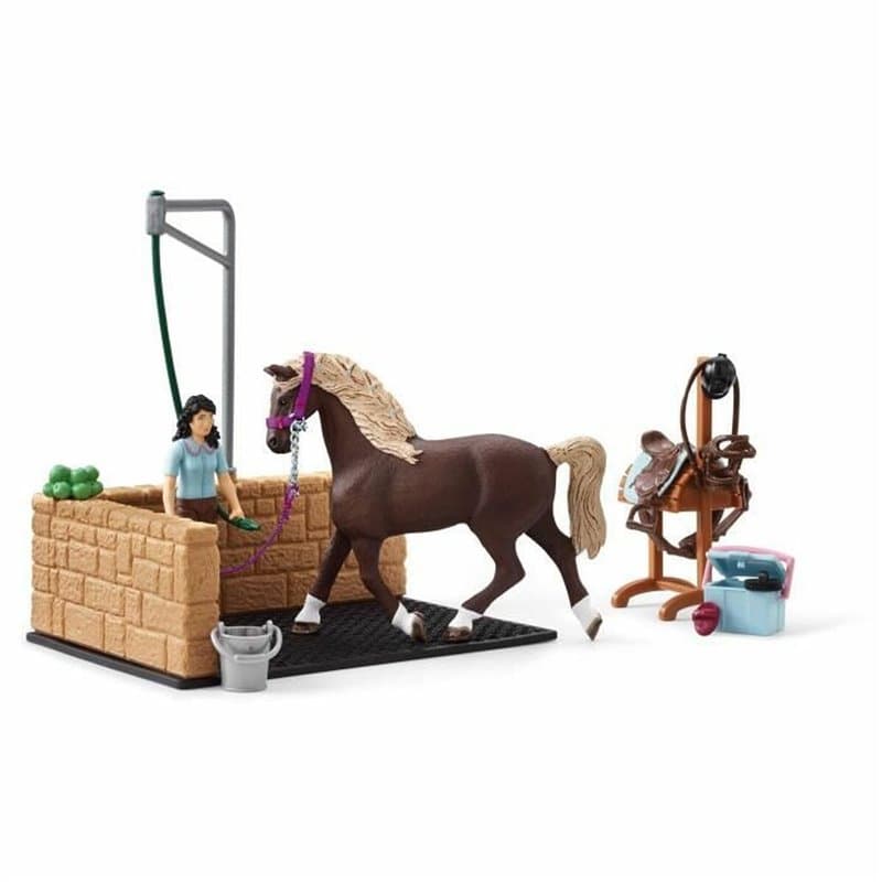 Schleich HORSE CLUB Box de lavage pour chevaux Emily & Luna - Image 1