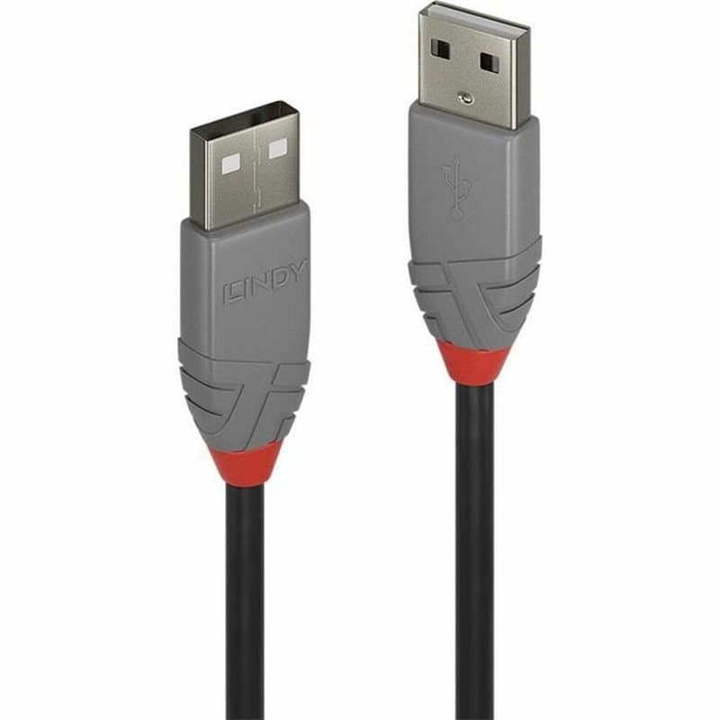 Lindy 36692 câble USB 1 m USB 2.0 USB A Noir, Gris - Image 1