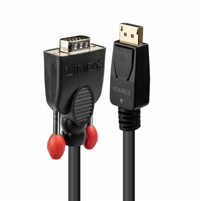 Lindy 41940 câble vidéo et adaptateur 0,5 m VGA (D-Sub) DisplayPort Noir - Image 1
