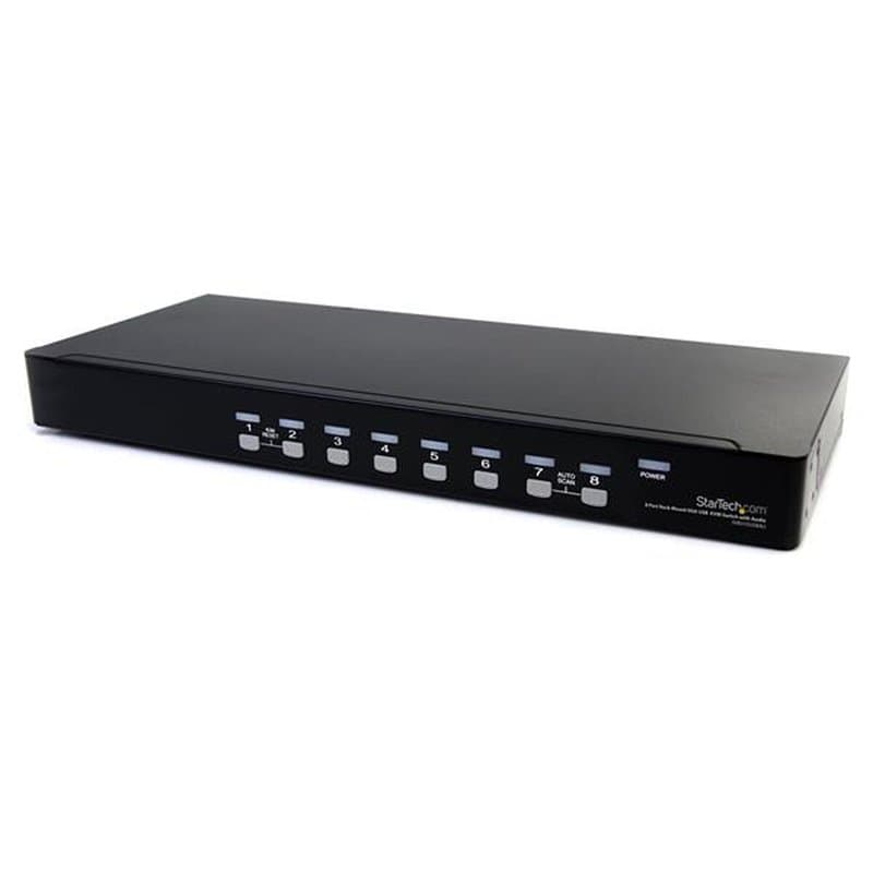 Startech.com Commutateur USB VGA KVM 8 ports à montage sur rack avec audio (câbles audio inclus) - Image 1