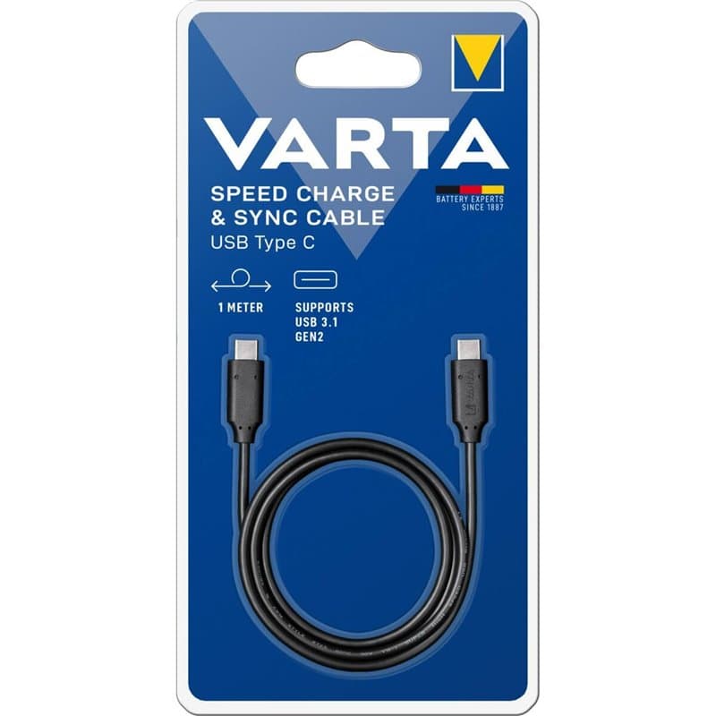 Varta 57947 câble USB 1 m USB 3.2 Gen 2 (3.1 Gen 2) USB C Noir - Image 1