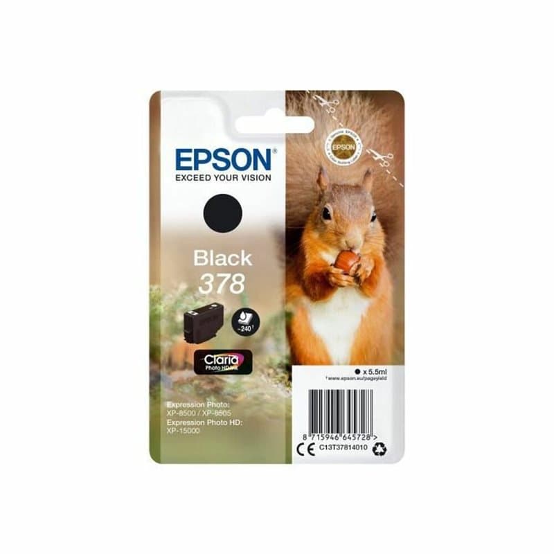Epson Squirrel Singlepack Black 378 Claria Photo HD Ink - Image 1