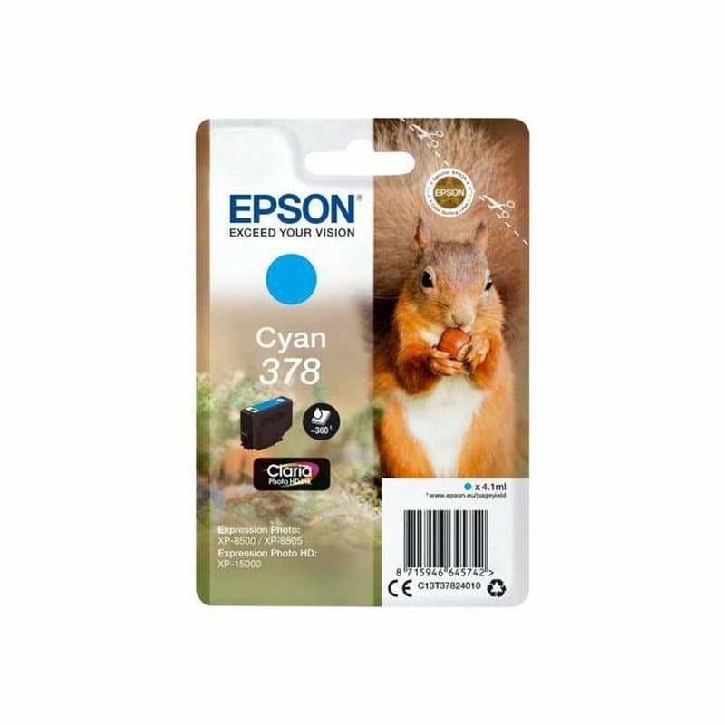 Epson Squirrel Singlepack Cyan 378 Claria Photo HD Ink - Image 1