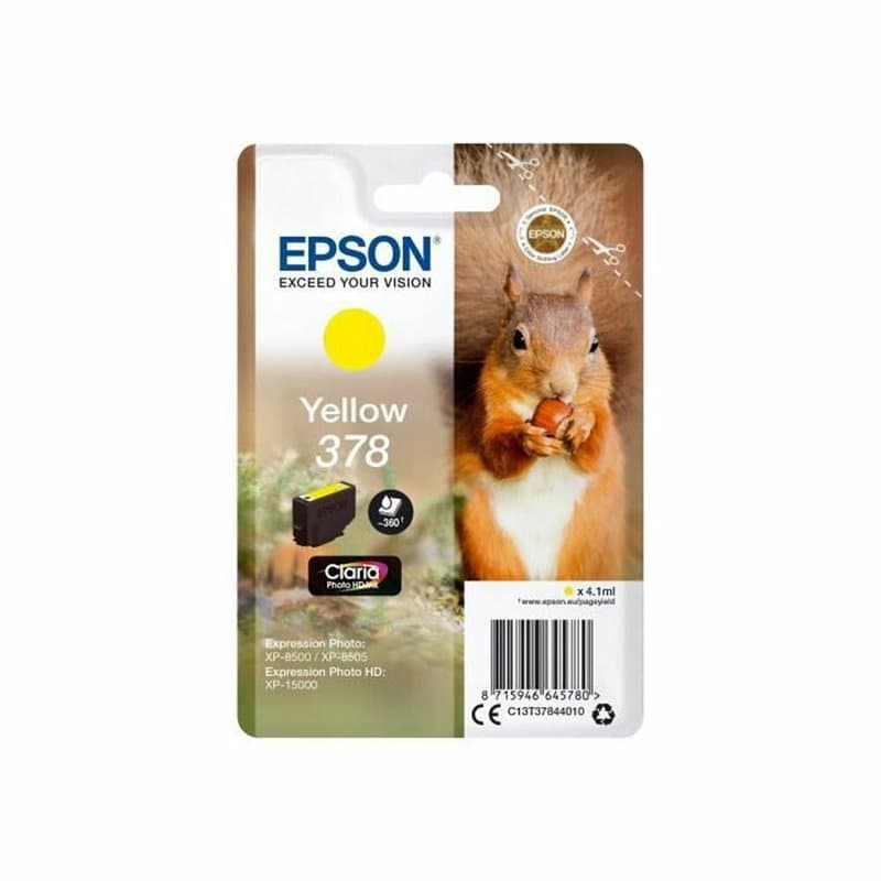 Epson Squirrel Singlepack Yellow 378 Claria Photo HD Ink - Image 1