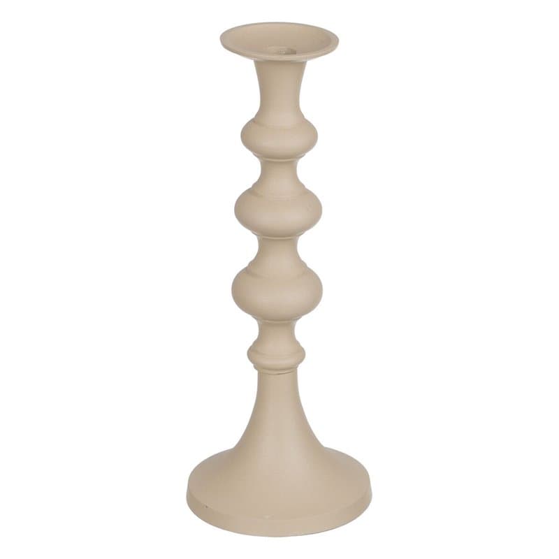 Bougeoir 13 x 13 x 33 cm Aluminium Crème - Image 1