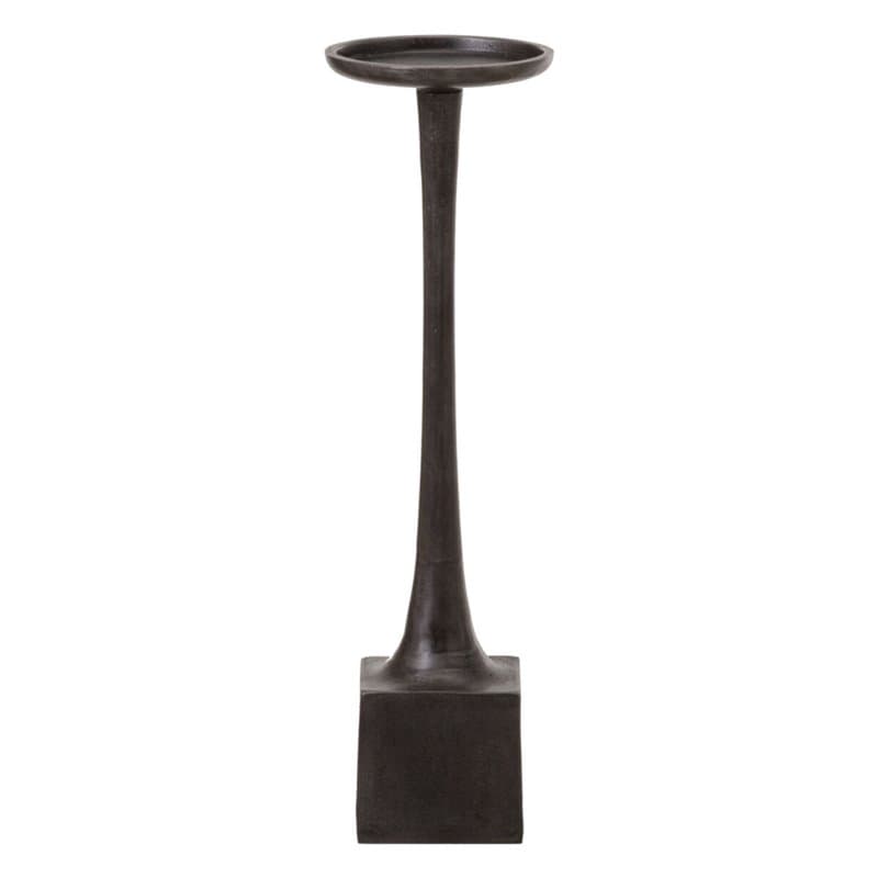 Bougeoir 12 x 12 x 41,5 cm Gris Aluminium - Image 1