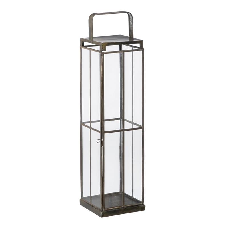 Bougeoir 16 x 16 x 64 cm Verre Doré Métal - Image 1