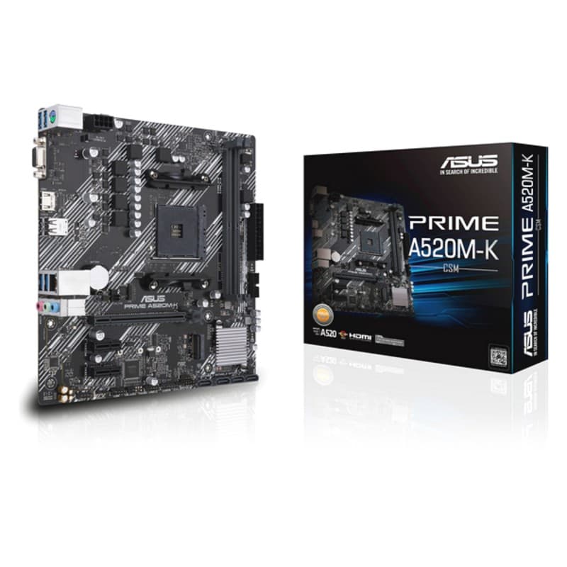Asus PRIME A520M-K AMD A520 Emplacement AM4 micro ATX - Image 1