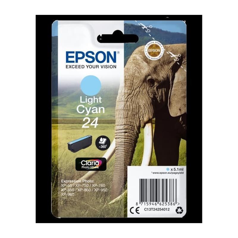 Epson Elephant Cartouche Eléphant - Encre Claria Photo HD C (XL) - Image 1