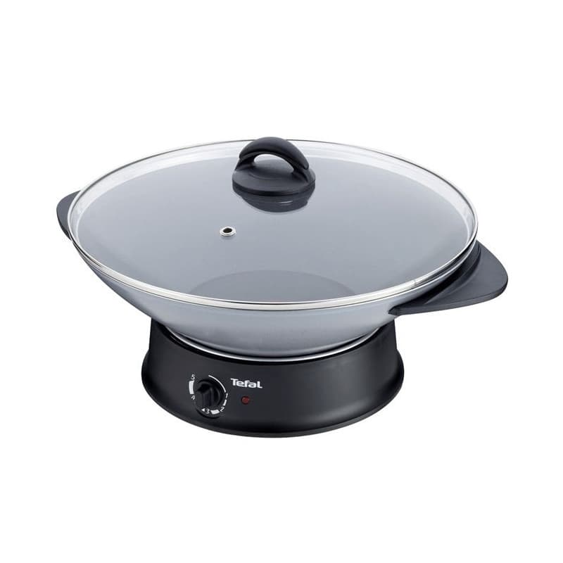 Tefal Wok Fondue, Thermostat réglable, Revetement antiadhésif, 8 fourchettes incluses, Compact WK302013 - Image 1