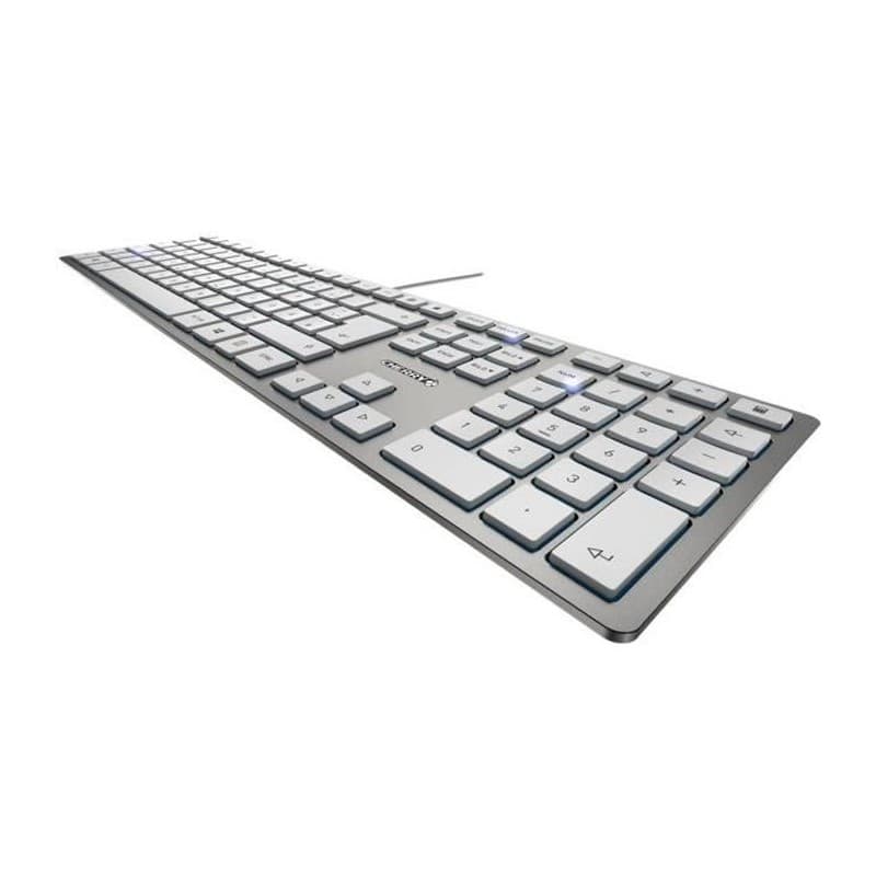 Cherry KC 6000 SLIM Clavier filaire, blanc/argent, USB, Azerty - FR - Image 1