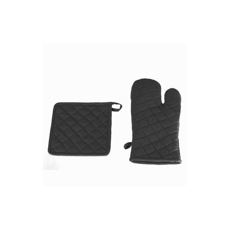 Jeu de maniques et de gants de cuisine Atmosphera Coton Gris foncé - Image 1