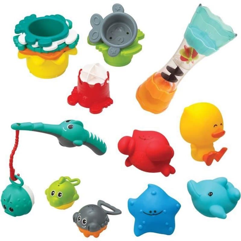 Ensemble de Jouets pour la Salle de Bain Infantino Bath Set 17 Pièces aquatique - Image 1