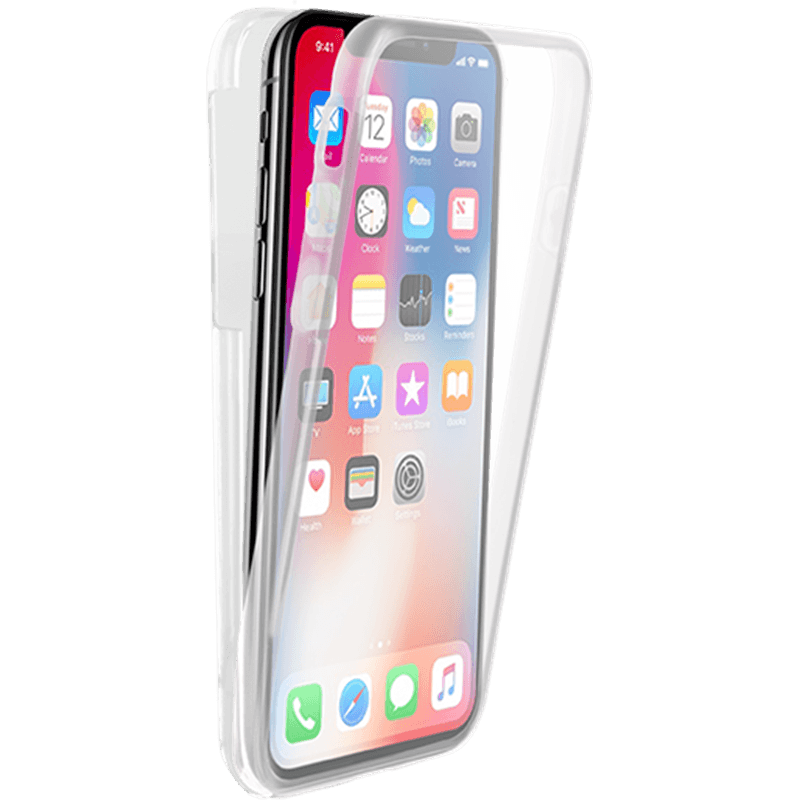 Coque intégrale 360° transparente pour iPhone X/XS - Image 1