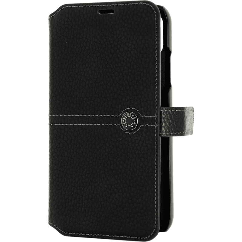 Etui folio Façonnable noir pour iPhone XS Max - Image 1