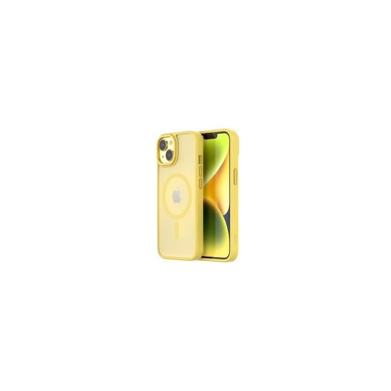 Coque Hybrid Soft Avec Snap iPhone 14 Jaune - Image 1