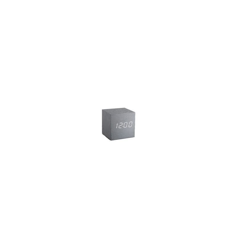 Wooden CUBE CLICK CLOCK ALUMINIUM WITHE LED - Image 1