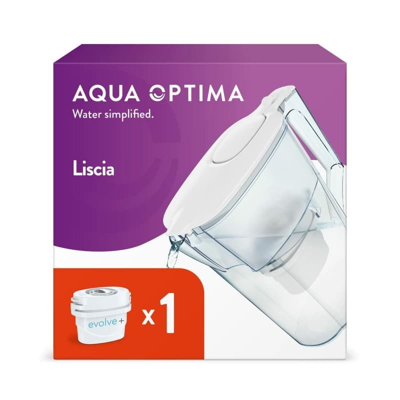 Carafe Filtrante Aqua Optima Liscia Evolve Blanc Plastique 2,5 L - Image 1