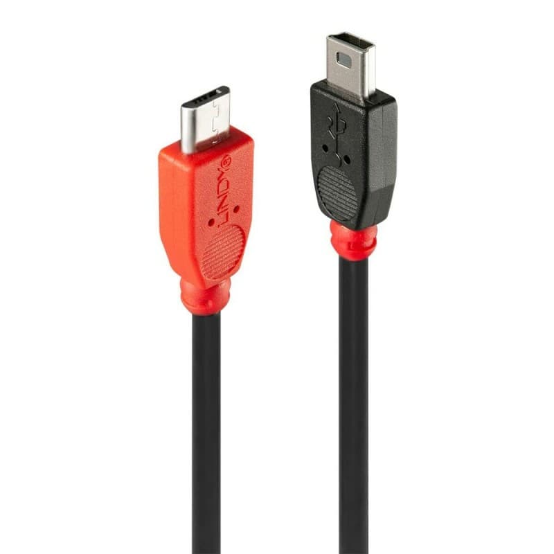 Lindy 31717 câble USB 0,5 m USB 2.0 Mini-USB B Micro-USB B Noir, Rouge - Image 1
