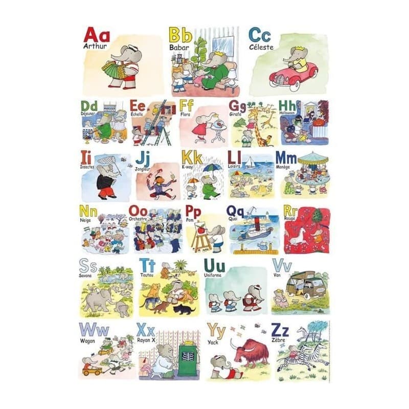 Nathan Puzzle 1000 p - L'abécédaire de Babar - Image 1