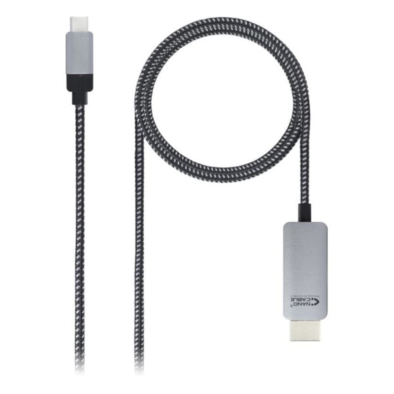 NanoCâble 10.15.5102 câble vidéo et adaptateur 1,8 m USB Type-C HDMI Aluminium, Noir - Image 1