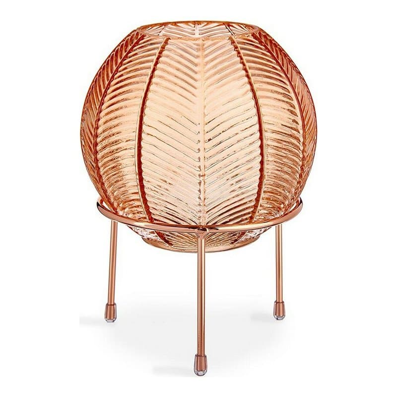 Vase Ambre Ballon Métal verre (14,5 x 19,5 x 14,5 cm) - Image 1