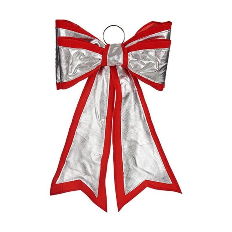 Lien Décorations de Noël 40 x 60 cm Rouge Argenté PVC - Image 1