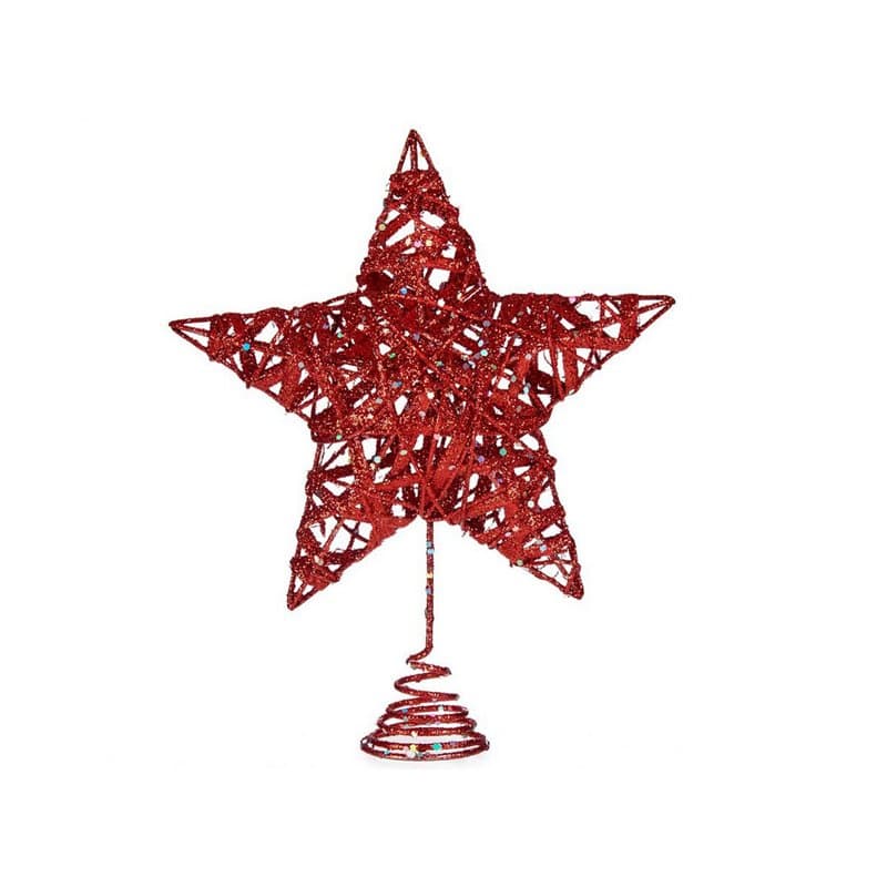 Étoile de Noël Rouge Acier Plastique - Image 1