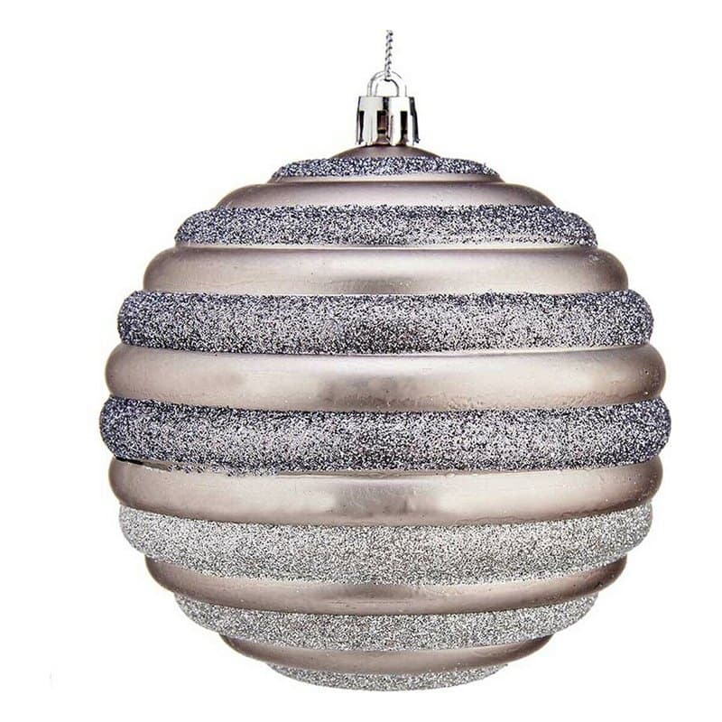 Boule de Noël Ø 10 cm 6 Unités Argenté Plastique - Image 1