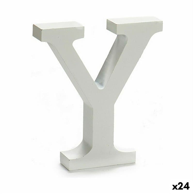 Lettre Y Bois Blanc (2 x 16 x 14,5 cm) (24 Unités) - Image 1