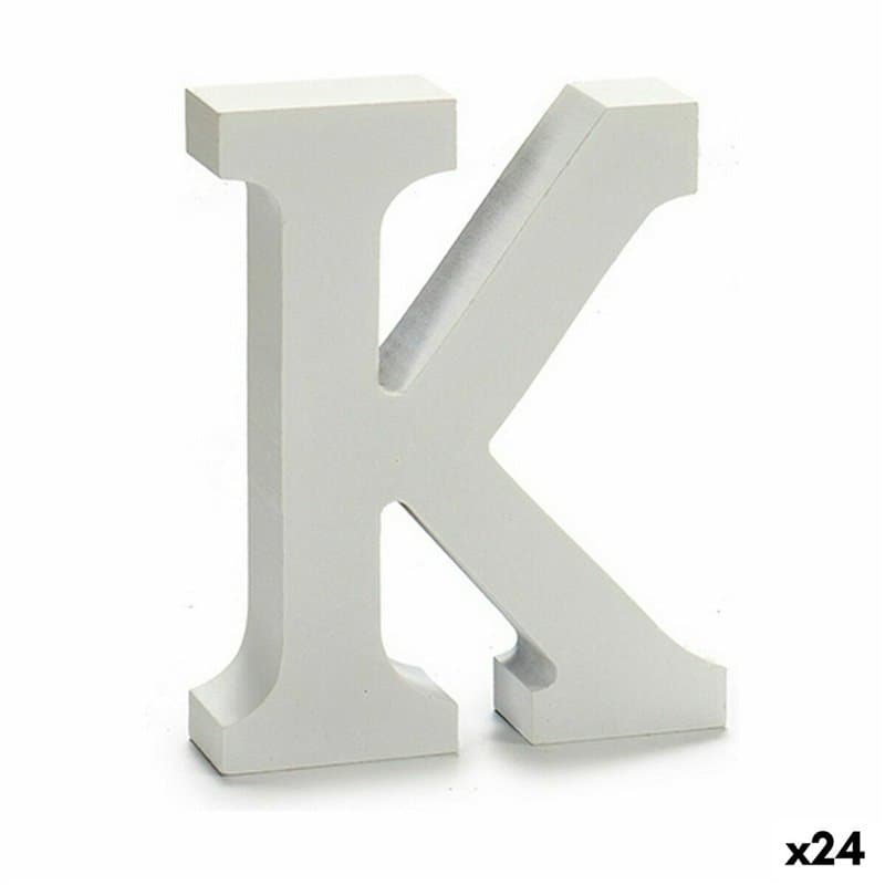 Lettre K Bois Blanc (2 x 16 x 14,5 cm) (24 Unités) - Image 1