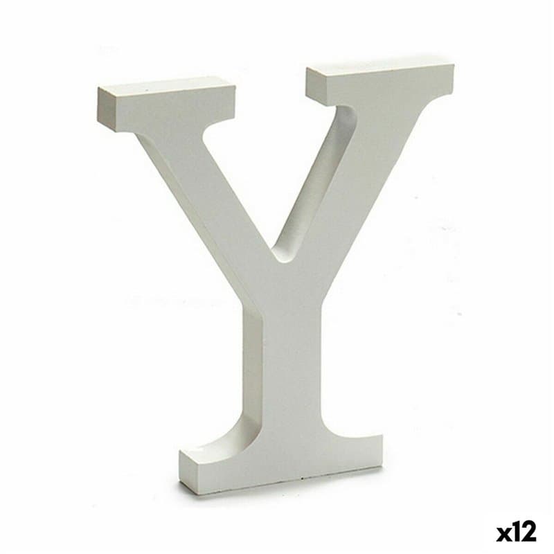Lettre Y Bois Blanc (1,8 x 21 x 17 cm) (12 Unités) - Image 1