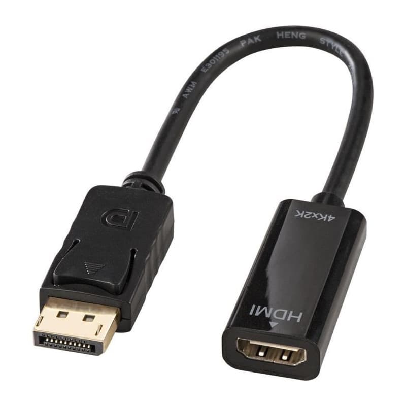 Lindy 41718 câble vidéo et adaptateur 0,15 m DisplayPort HDMI Noir - Image 1