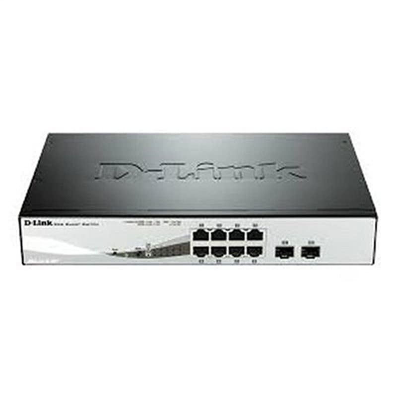 D-Link DGS-1210-08P Géré L2 Gigabit Ethernet (10/100/1000) Connexion Ethernet, supportant l'alimentation via ce port (PoE) Noir - Image 1