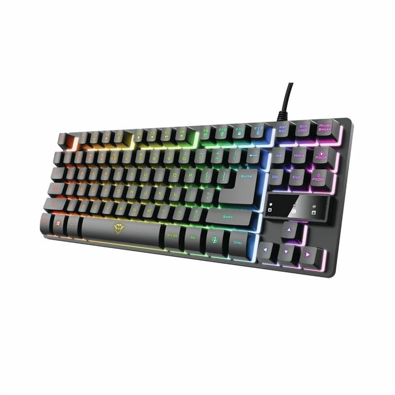 Trust GXT 833 Thado clavier USB Espagnole Noir, Argent - Image 1