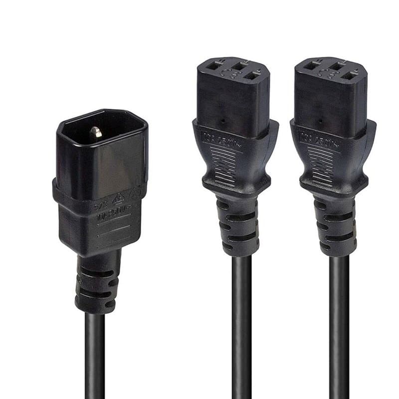 Lindy 30039 câble électrique Noir 2 m Coupleur C14 Coupleur 2 x C13 - Image 1