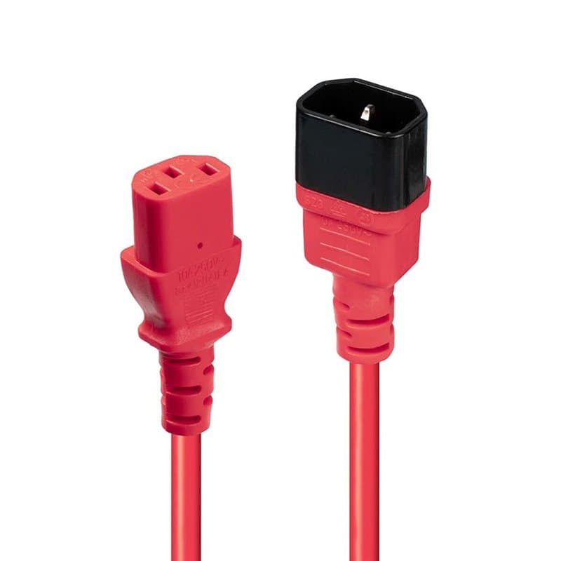 Lindy 30477 câble électrique Noir, Rouge 1 m Coupleur C14 Coupleur C13 - Image 1