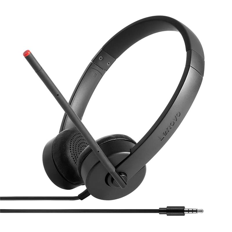 Lenovo Stereo Analog Casque Avec fil Arceau Bureau/Centre d'appels Noir - Image 1