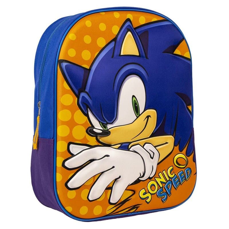 Cartable 3D Sonic Orange Bleu 25 x 31 x 9 cm - Image 1