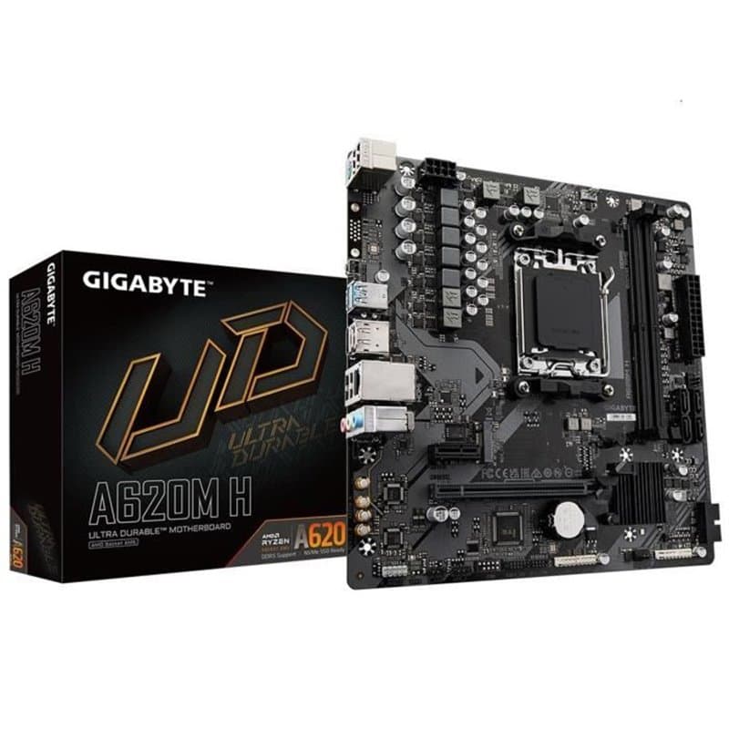 Gigabyte A620M H (rev. 1.0) AMD A620 Emplacement AM5 micro ATX - Image 1