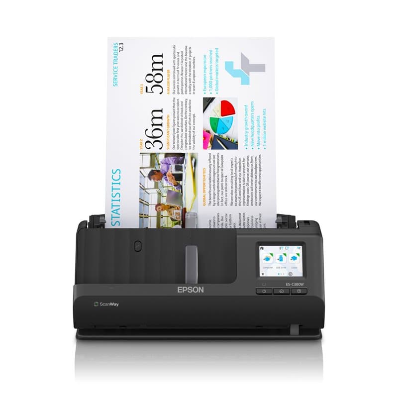 Epson ES-C380W Chargeur automatique de documents + Scanner à feuille 600 x 600 DPI A4 Noir - Image 1