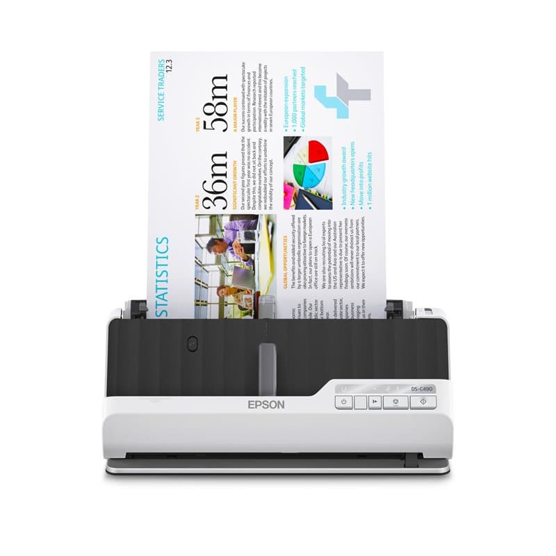 Epson DS-C490 Chargeur automatique de documents + Scanner à feuille 600 x 600 DPI A4 Noir, Blanc - Image 1