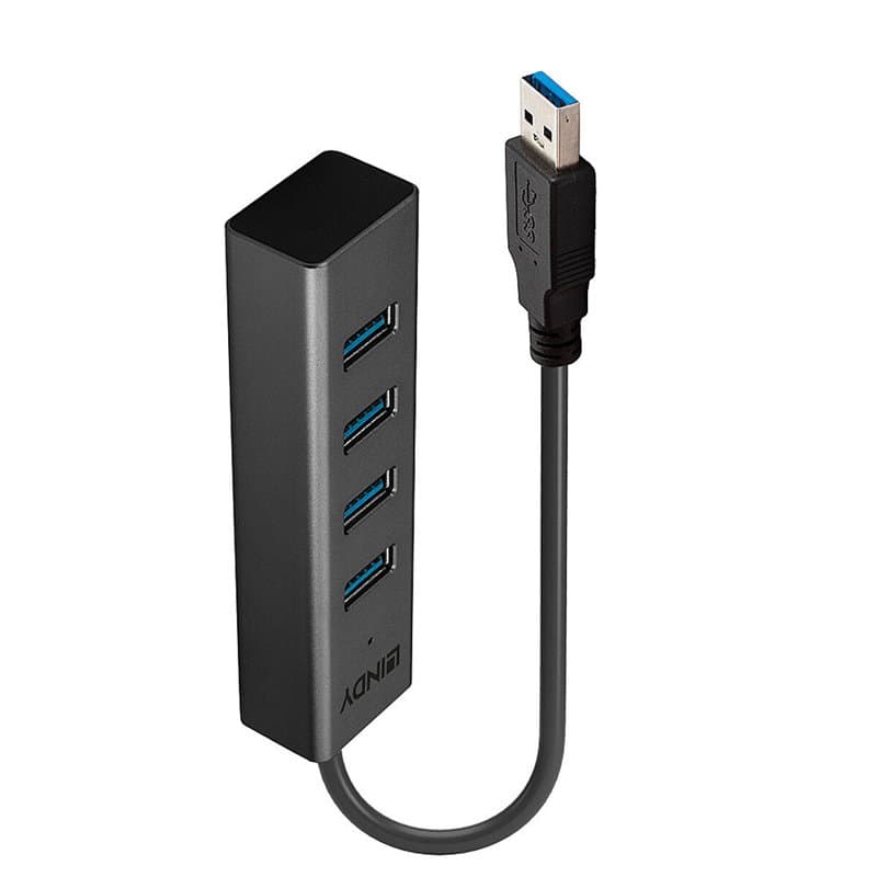 Lindy 43324 hub & concentrateur USB 3.2 Gen 1 (3.1 Gen 1) Type-A 5000 Mbit/s Noir - Image 1