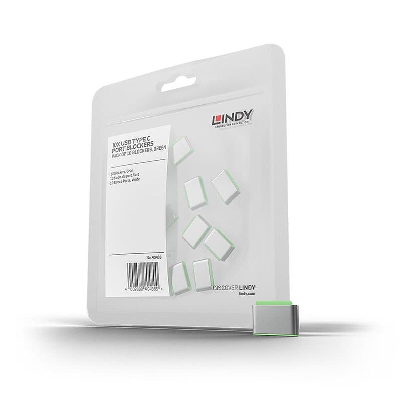 Lindy 40438 bloqueur de port USB Type-C Vert 10 pièce(s) - Image 1