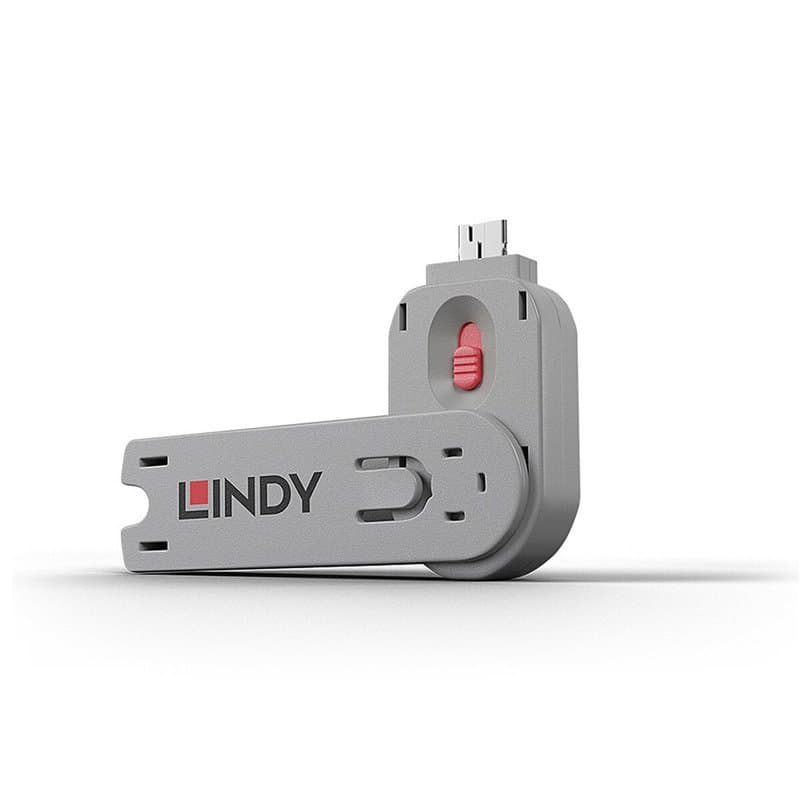 Lindy 40620 bloqueur de port Clé de bloqueur de port USB Type-A Rose Acrylonitrile-Butadiène-Styrène (ABS) 1 pièce(s) - Image 1