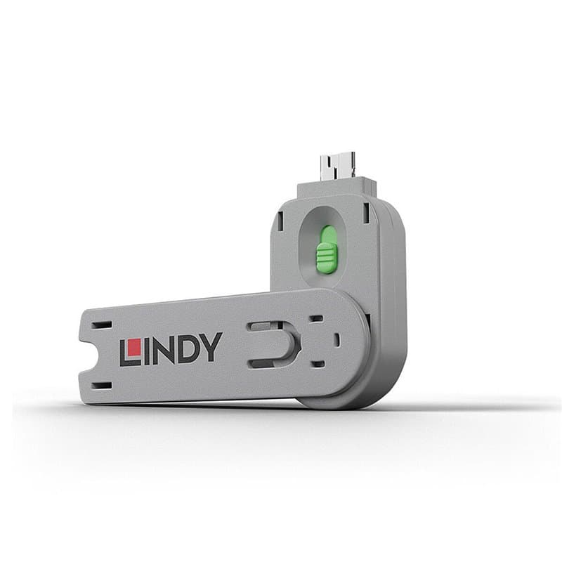 Lindy 40621 bloqueur de port Clé de bloqueur de port USB Type-A Vert Acrylonitrile-Butadiène-Styrène (ABS) 1 pièce(s) - Image 1
